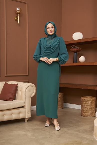 Minel Evening Dress - Emerald Green