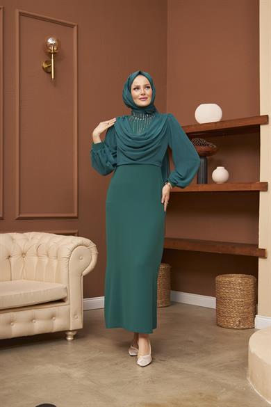 Minel Evening Dress - Emerald Green