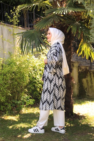 Moss Krep Kimono - Siyah