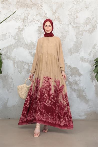 Nare Elbise - Bordo