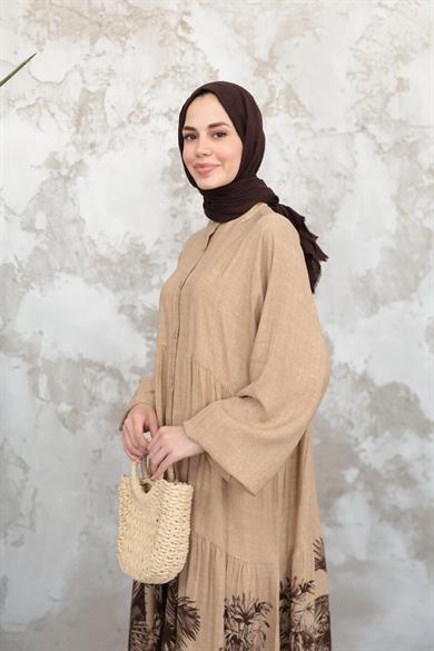 Nare Elbise - Kahverengi