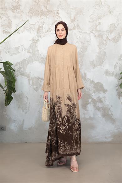 Nare Elbise - Kahverengi