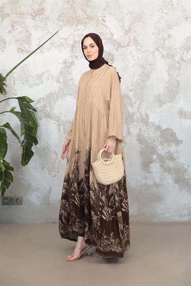 Nare Elbise - Kahverengi