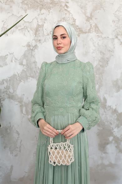 Neşe Abiye - Mint Yeşil