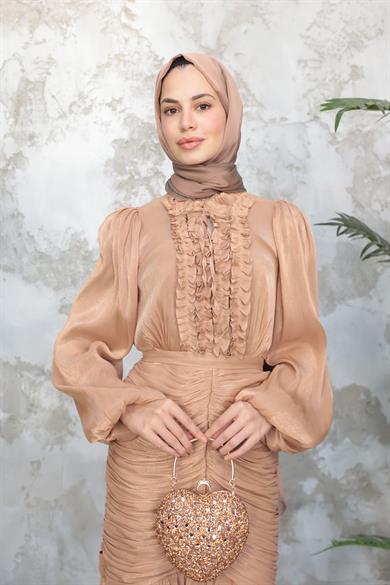 Neva Tesettür Abiye - Bakır