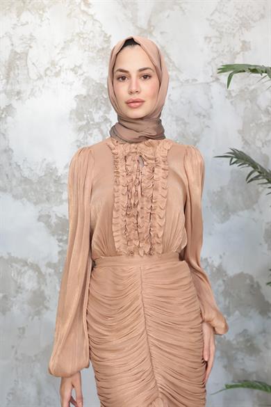 Neva Tesettür Abiye - Bakır