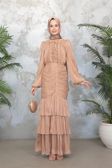 Neva Tesettür Abiye - Bakır