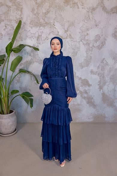 Neva Tesettür Abiye - Lacivert