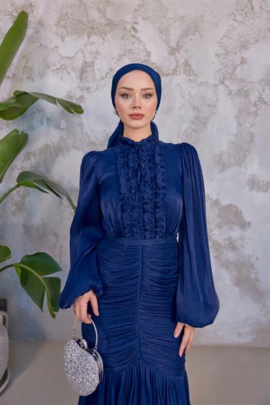 Neva Tesettür Abiye - Lacivert