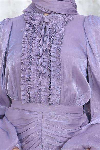 Neva Tesettür Abiye - Lila