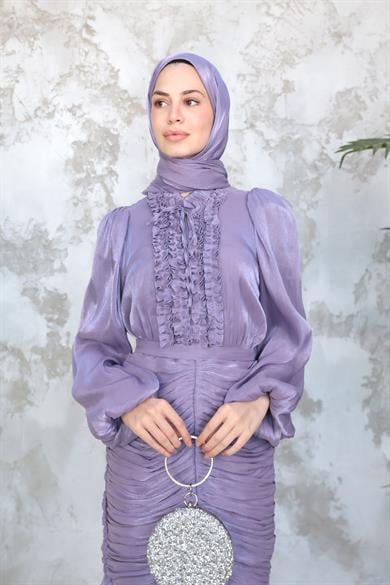 Neva Tesettür Abiye - Lila