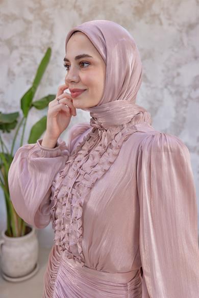 Neva Tesettür Abiye - Pudra