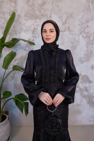 Neva Tesettür Abiye - Siyah