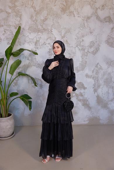 Neva Tesettür Abiye - Siyah