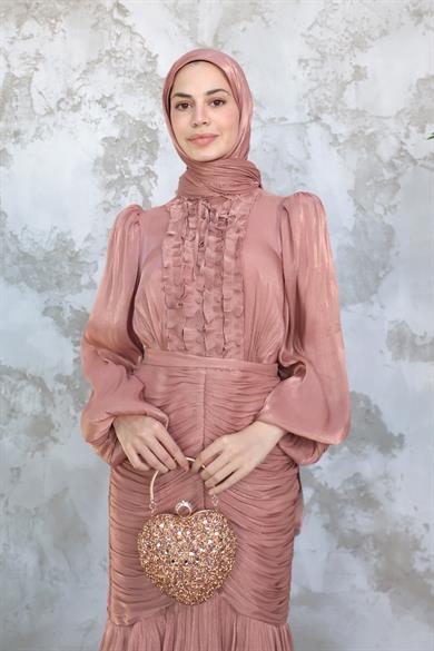 Neva Tesettür Abiye - Somon