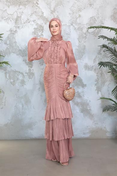 Neva Tesettür Abiye - Somon