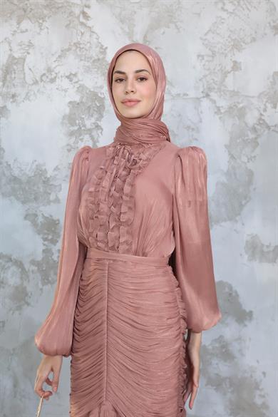 Neva Tesettür Abiye - Somon