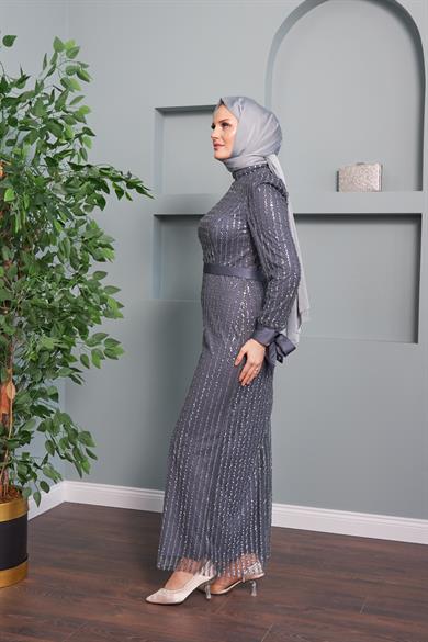 Nihan Evening Dress - Smoked