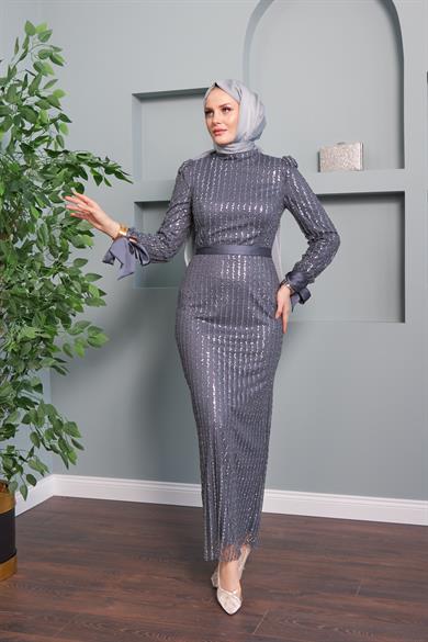 Nihan Evening Dress - Smoked