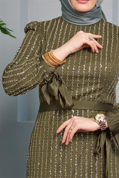 Nihan Evening Dress - Khaki