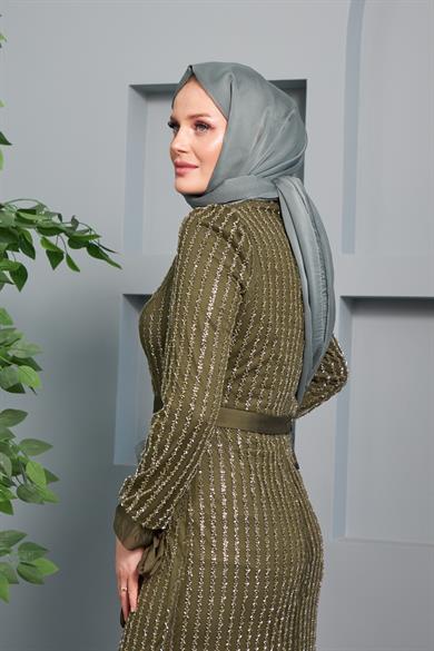 Nihan Evening Dress - Khaki