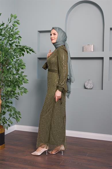 Nihan Evening Dress - Khaki