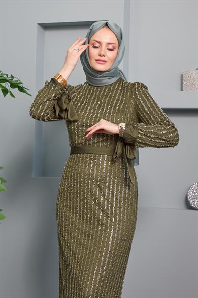 Nihan Evening Dress - Khaki