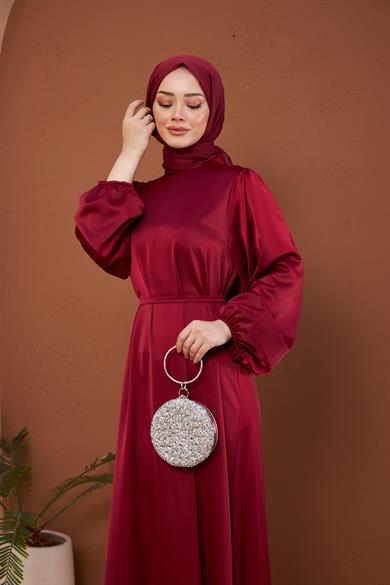 Nisan Evening Dress - Claret Red