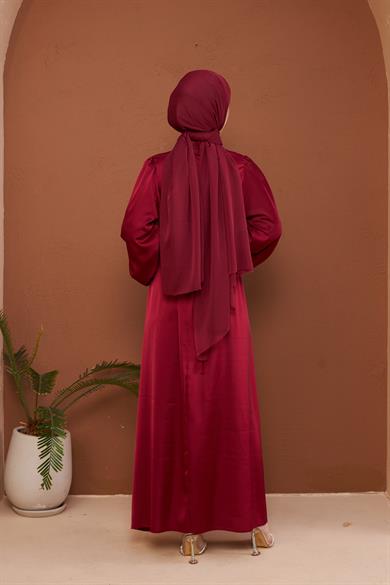 Nisan Evening Dress - Claret Red