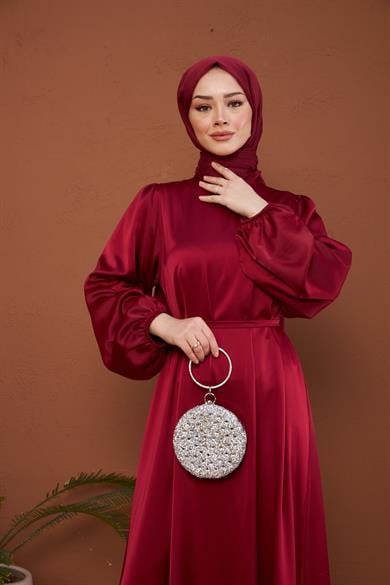 Nisan Evening Dress - Claret Red