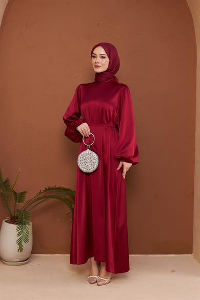 Nisan Evening Dress - Claret Red
