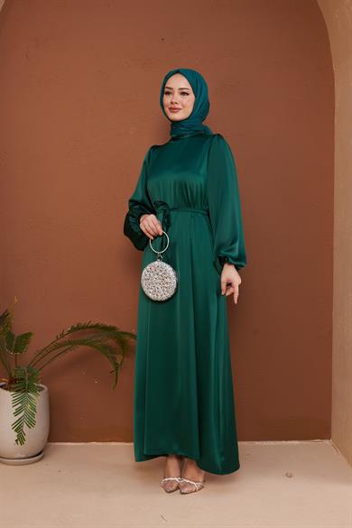 Nisan Evening Dress - Emerald Green