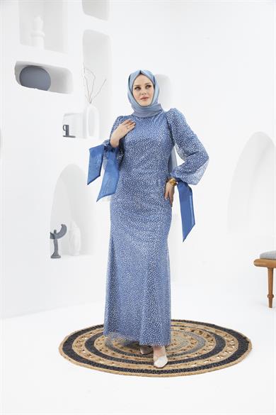 Nurgül Evening Dress - Indigo