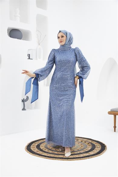 Nurgül Evening Dress - Indigo