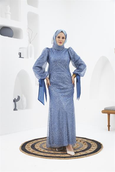 Nurgül Evening Dress - Indigo