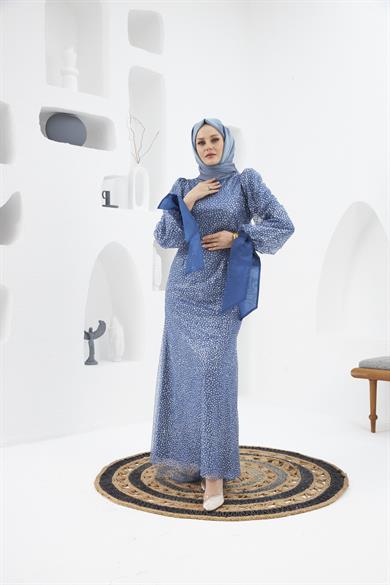 Nurgül Evening Dress - Indigo