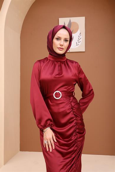 Nurşah Evening Dress - Claret Red