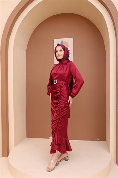 Nurşah Evening Dress - Claret Red