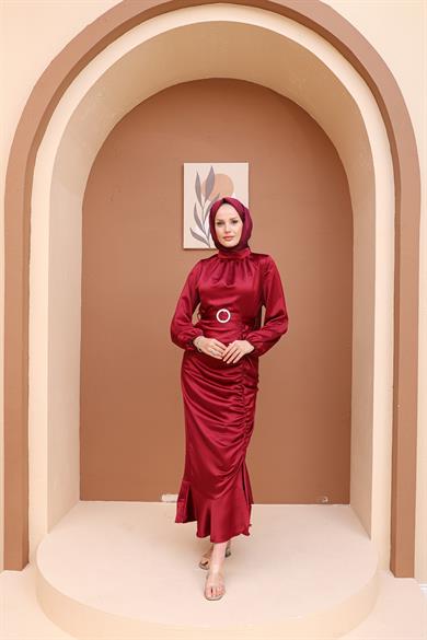 Nurşah Evening Dress - Claret Red
