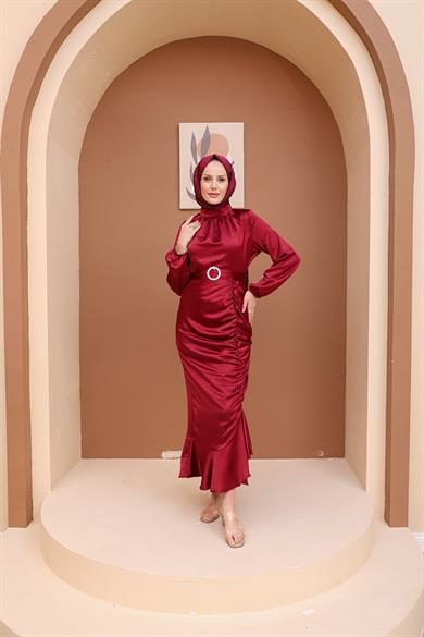 Nurşah Evening Dress - Claret Red