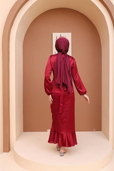 Nurşah Evening Dress - Claret Red