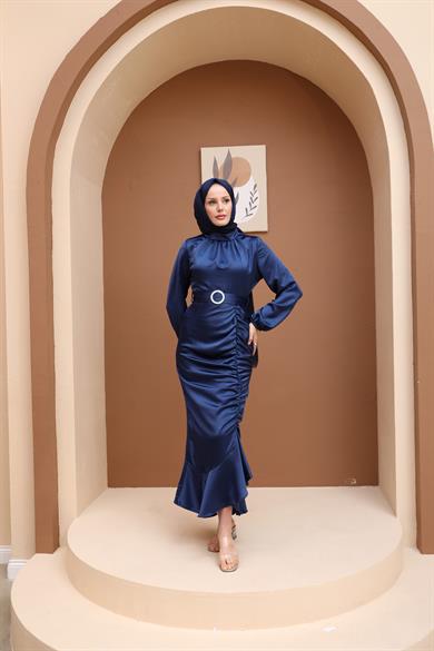 Nurşah Evening Dress - Navy Blue