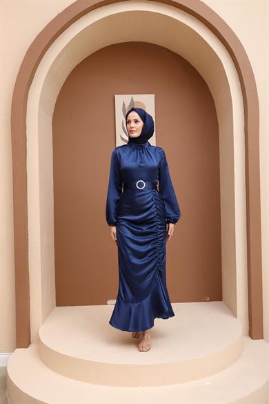 Nurşah Evening Dress - Navy Blue