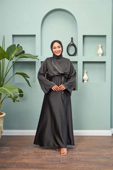 Tie-Front Tie-Front Evening Dress - Black