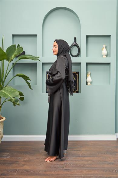 Tie-Front Tie-Front Evening Dress - Black