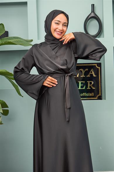 Tie-Front Tie-Front Evening Dress - Black