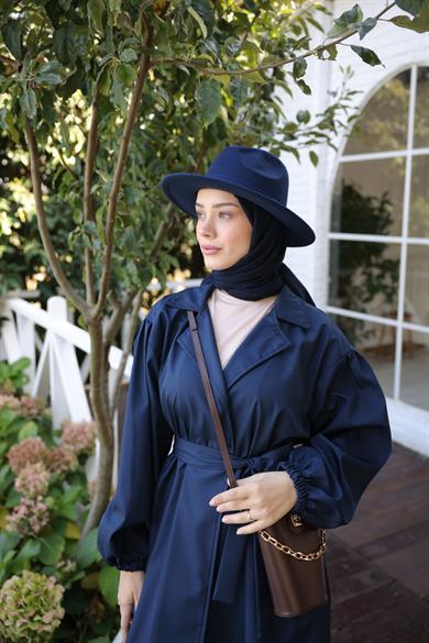 Oversize Trench Coat - Navy Blue