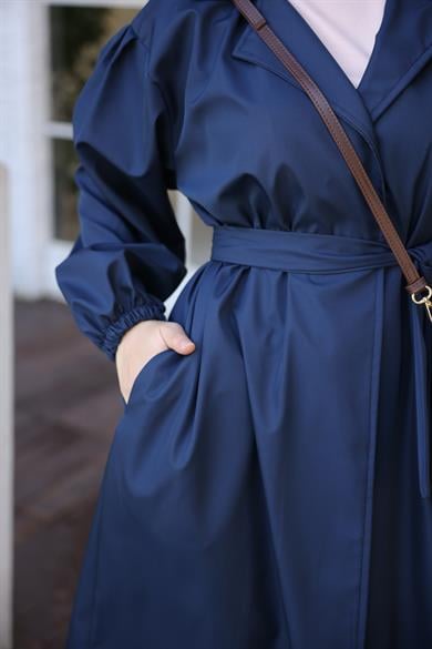 Oversize Trench Coat - Navy Blue