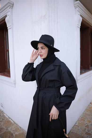 Oversize Trençkot - Siyah