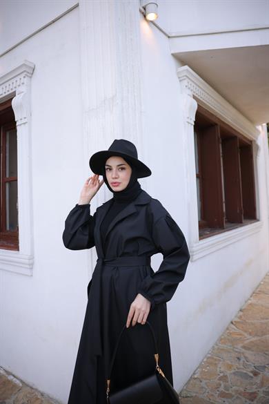 Oversize Trençkot - Siyah